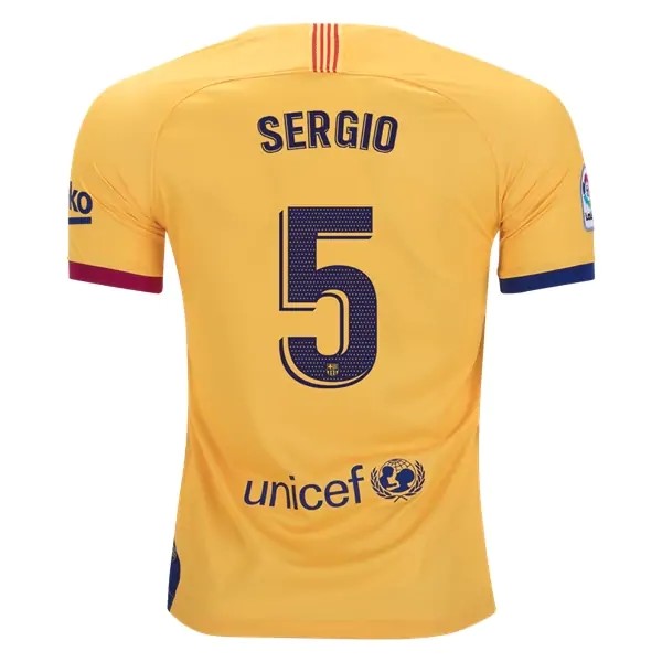 Camiseta Barcelona NO.5 Sergio 2ª 2019 2020 Amarillo